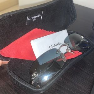 Chanel CC Rimless Sunglasses 100% Authentic
